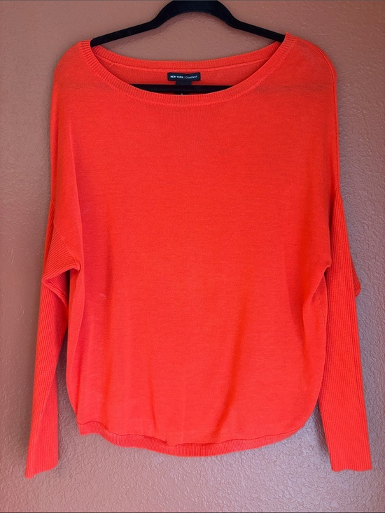 New York & Company Sweaters - New York & Company Vibrant Orange Scoop Neck Sweater